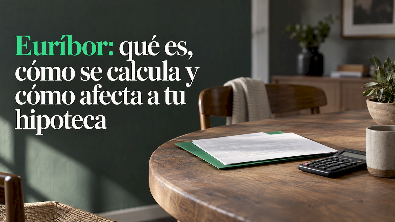 Escritura de hipoteca y calculadora sobre la mesa