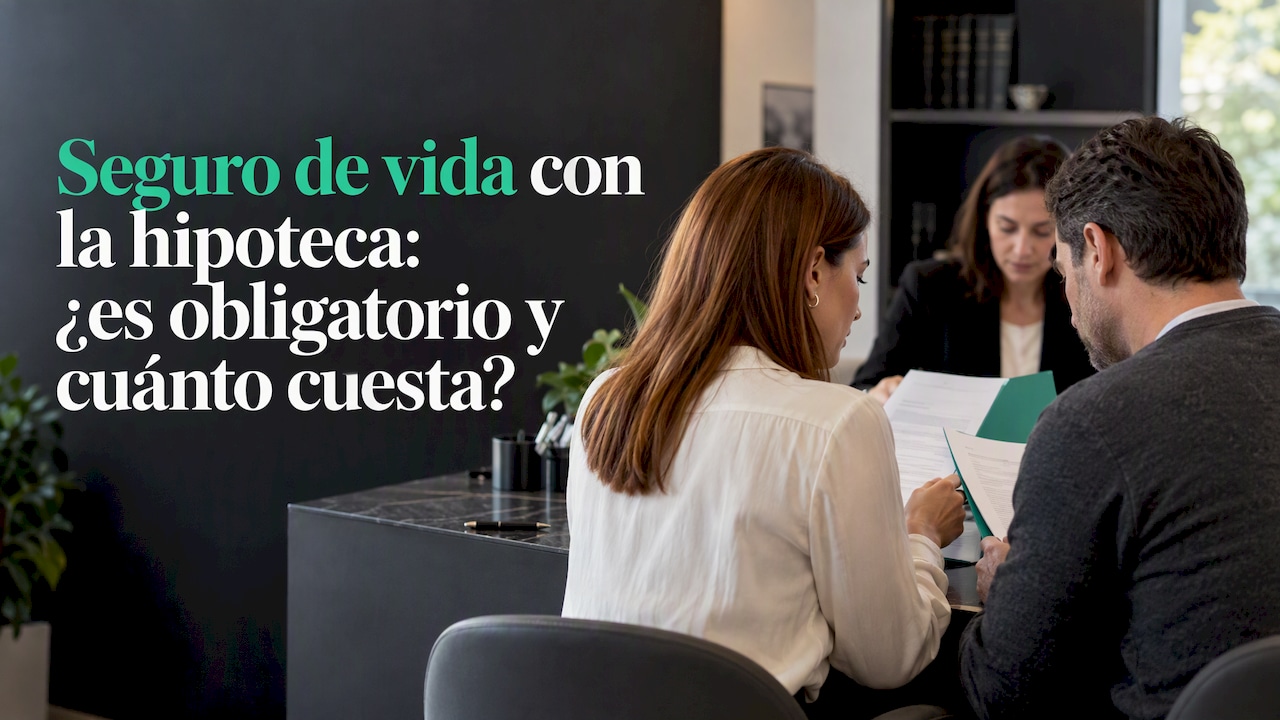 Pareja revisa los papeles del seguro hipotecario
